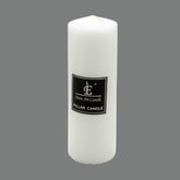 White Pillar Candle(5*15CM) - Slim, unscented, smokeless candle for elegant decor and formal settings.